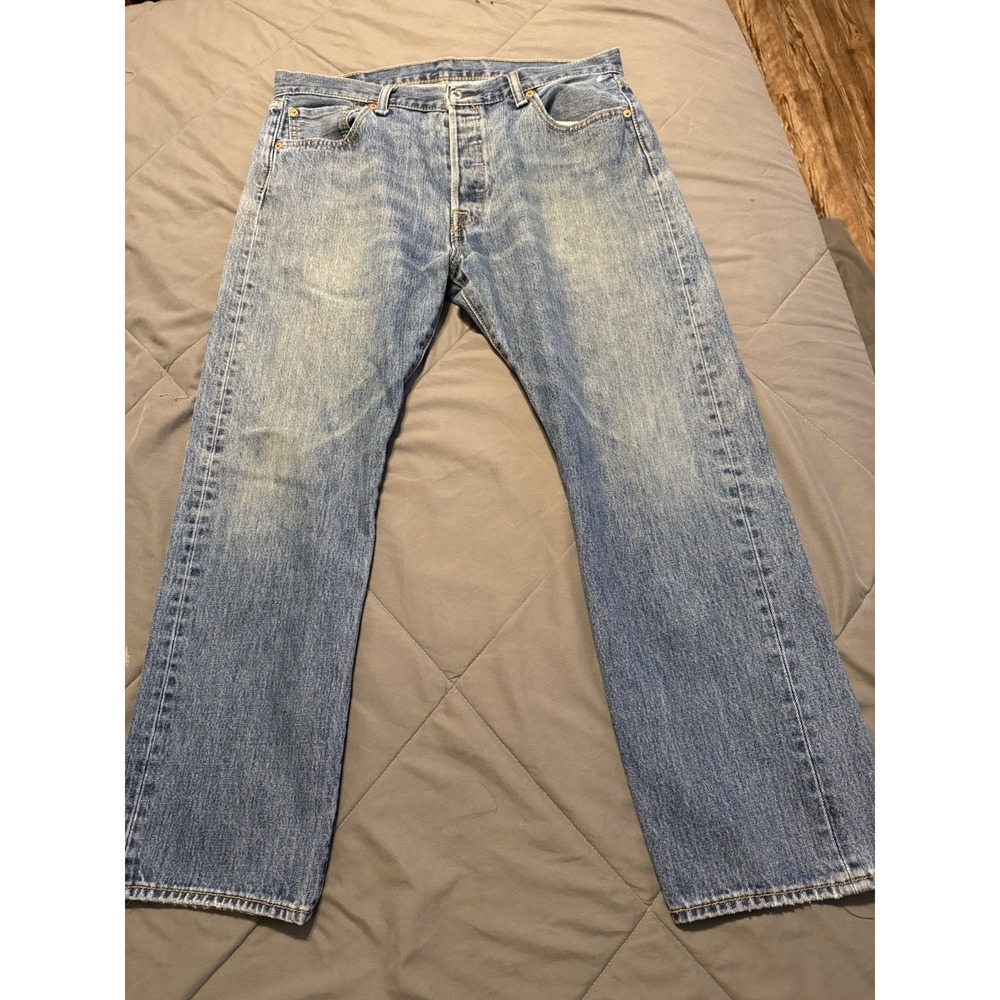 Levis 501 Jeans 36x29 Blue Regular Straight Stonewash Red Tab Denim - Picture 3 of 9